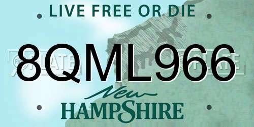 8QML966 New Hampshire License Plate