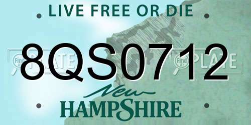 8QS0712 New Hampshire License Plate