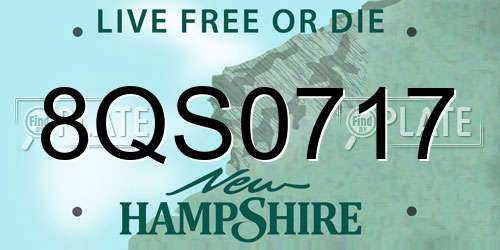 8QS0717 New Hampshire License Plate
