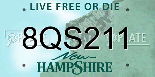 8QS211 New Hampshire License Plate