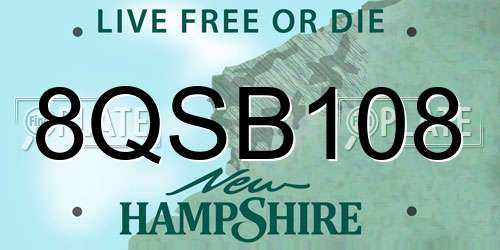 8QSB108 New Hampshire License Plate