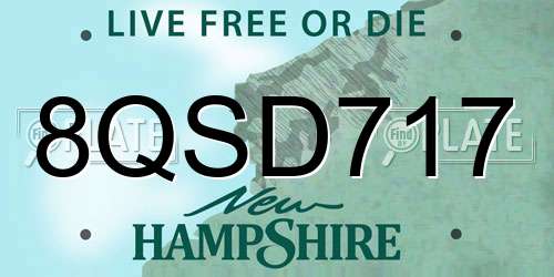 8QSD717 New Hampshire License Plate