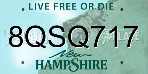 8QSQ717 New Hampshire License Plate
