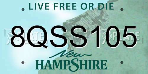 8QSS105 New Hampshire License Plate
