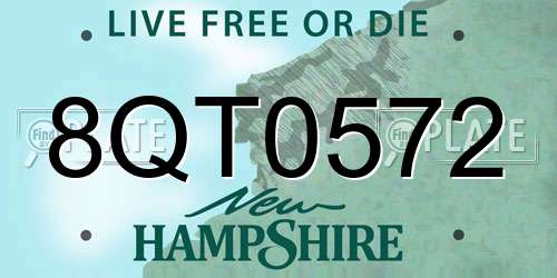8QT0572 New Hampshire License Plate
