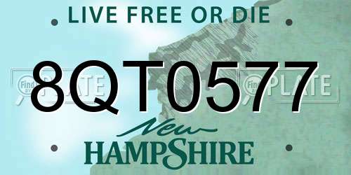 8QT0577 New Hampshire License Plate