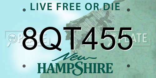 8QT455 New Hampshire License Plate