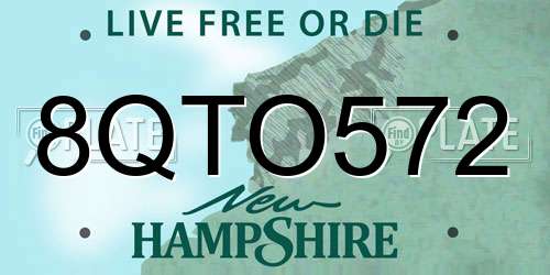 8QTO572 New Hampshire License Plate