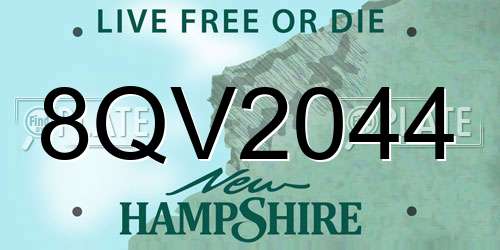8QV2044 New Hampshire License Plate