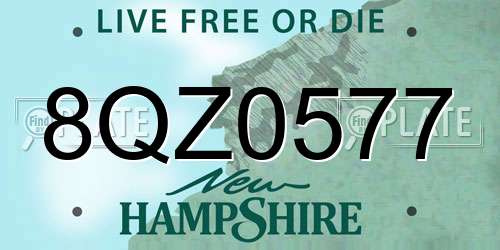 8QZ0577 New Hampshire License Plate