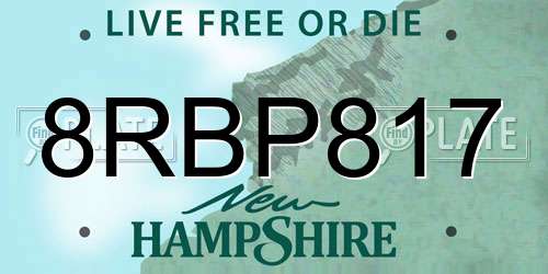 8RBP817 New Hampshire License Plate
