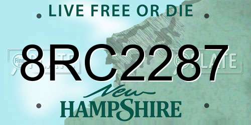 8RC2287 New Hampshire License Plate
