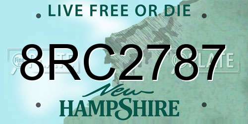 8RC2787 New Hampshire License Plate