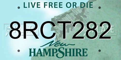 8RCT282 New Hampshire License Plate