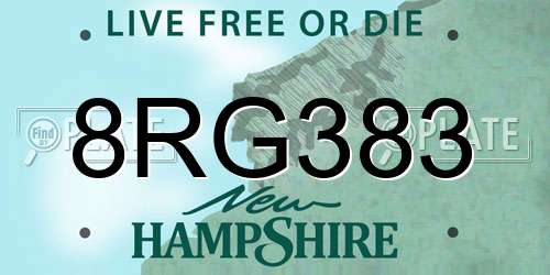8RG383 New Hampshire License Plate
