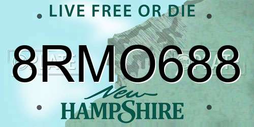 8RMO688 New Hampshire License Plate