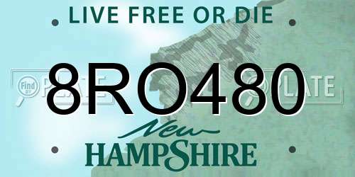 8RO480 New Hampshire License Plate