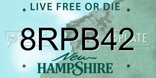 8RPB42 New Hampshire License Plate