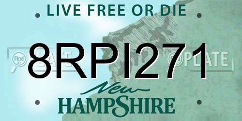 8RPI271 New Hampshire License Plate