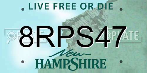 8RPS47 New Hampshire License Plate