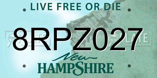 8RPZ027 New Hampshire License Plate