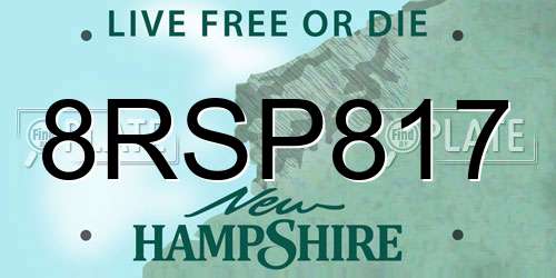 8RSP817 New Hampshire License Plate
