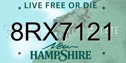 8RX7121 New Hampshire License Plate