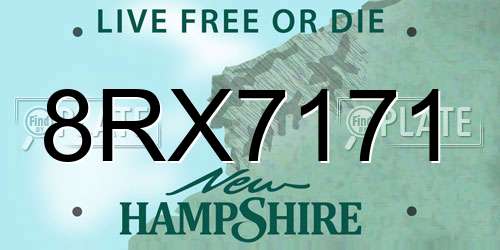 8RX7171 New Hampshire License Plate