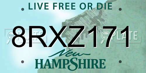 8RXZ171 New Hampshire License Plate