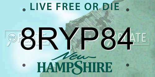 8RYP84 New Hampshire License Plate