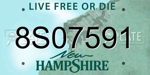 8S07591 New Hampshire License Plate
