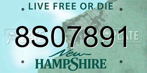 8S07891 New Hampshire License Plate