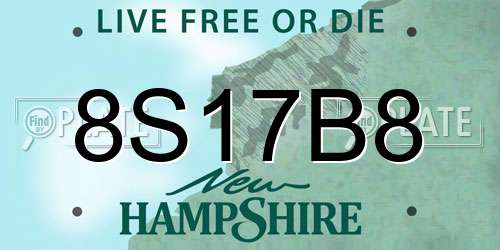 8S17B8 New Hampshire License Plate