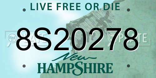 8S20278 New Hampshire License Plate