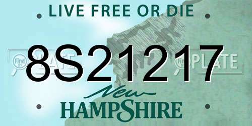 8S21217 New Hampshire License Plate