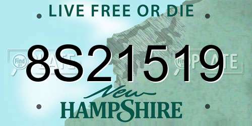 8S21519 New Hampshire License Plate