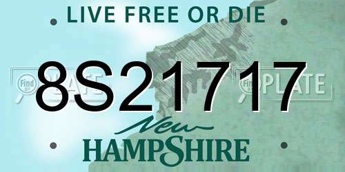 8S21717 New Hampshire License Plate