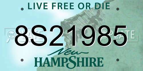 8S21985 New Hampshire License Plate