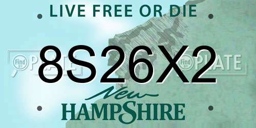 8S26X2 New Hampshire License Plate