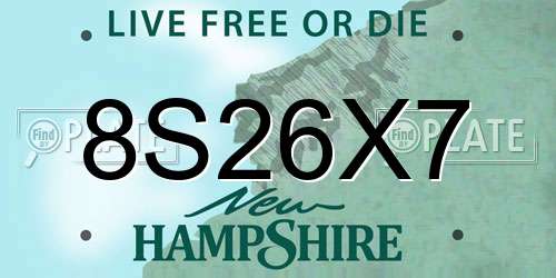 8S26X7 New Hampshire License Plate