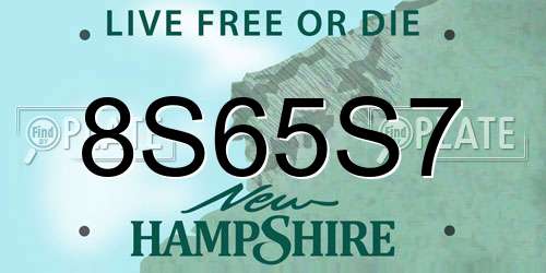 8S65S7 New Hampshire License Plate