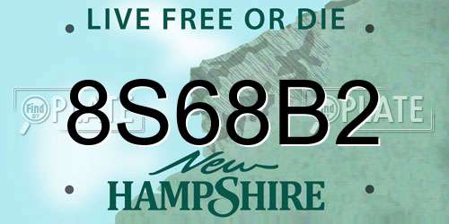 8S68B2 New Hampshire License Plate