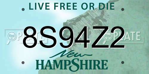 8S94Z2 New Hampshire License Plate