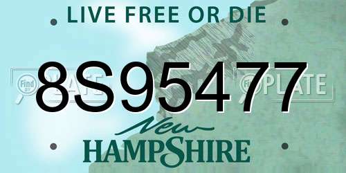 8S95477 New Hampshire License Plate