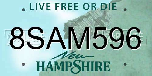 8SAM596 New Hampshire License Plate