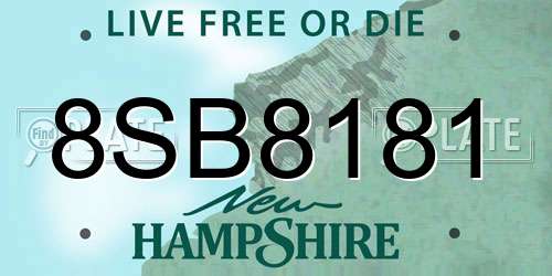 8SB8181 New Hampshire License Plate
