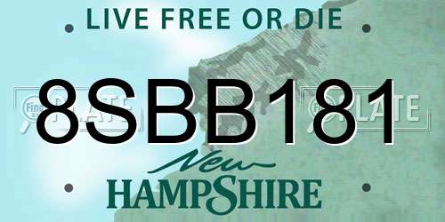 8SBB181 New Hampshire License Plate