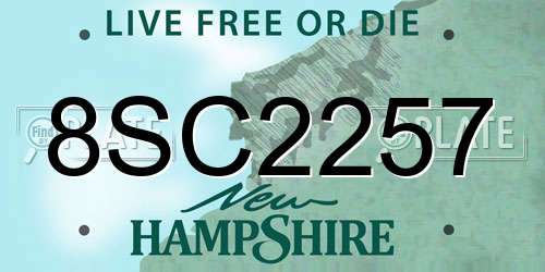 8SC2257 New Hampshire License Plate
