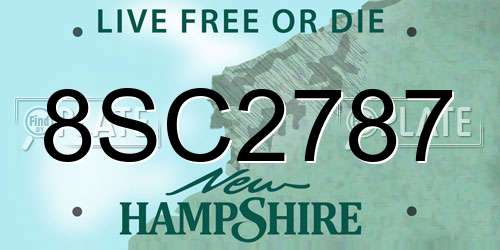 8SC2787 New Hampshire License Plate