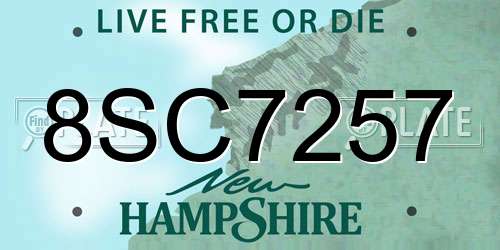 8SC7257 New Hampshire License Plate